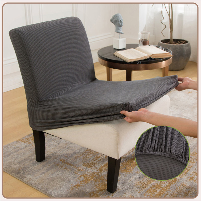 Ebern Designs Washable Stretch Fabric Armless Chair Cover Slipper Chair And Dining Chair Cover